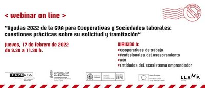 Ayudas 2022 de la GVA para cooperativas: Cuestiones pr�cticas de su solicitud y tramitaci�n