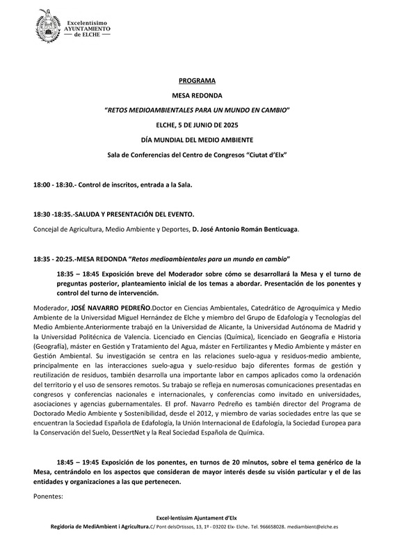 Mesa redonda: Retos Medioambientales para un mundo en cambio